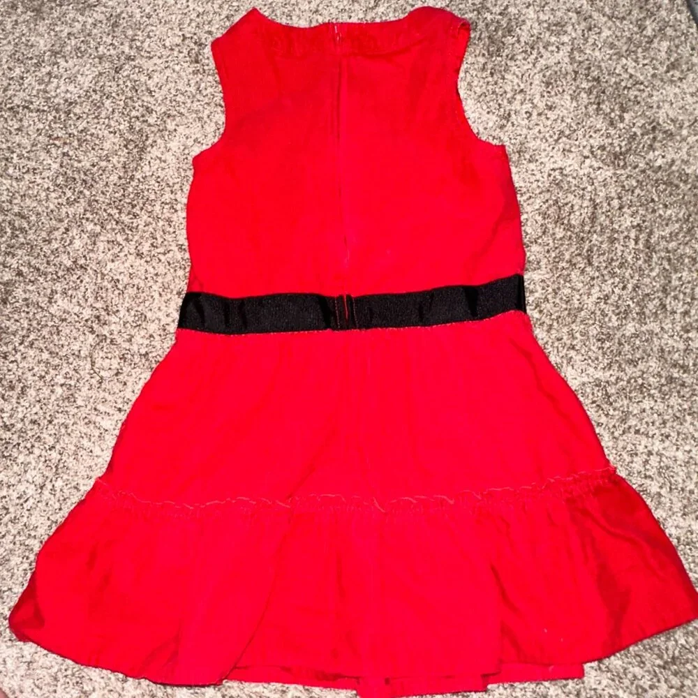 Vintage OshKosh B'gosh Red Corduroy dropped waist Jumper Dress sz 5